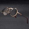 New Steampunk Sunglasses Round Metal Women Style Retro Flip Double Lens Sun Glasses Men Circle Trend Fashion Eyeglasses