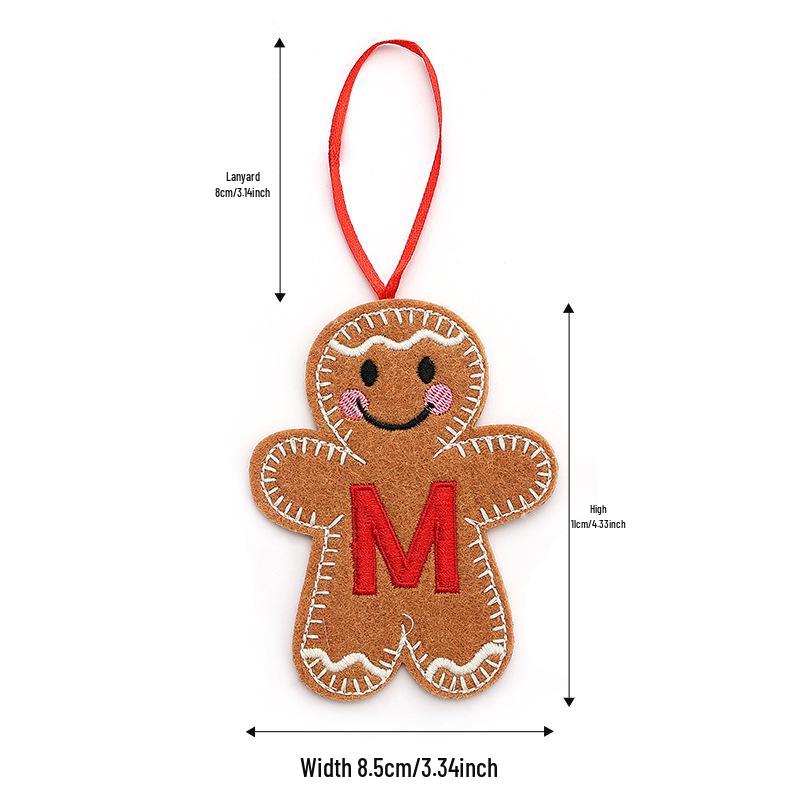 Weihnachts-Lebkuchenmann-Ornamente: Festliche Alphabet-Hängedekorationen