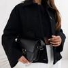 Women Winter Warm Long Sleeve Lapel Big Pocket Solid Color Woolen Jacket Coat Outerwear
