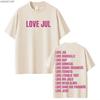 France Rapper Jul Tour 2026 T Shirt for Unisex Women Hiphop Streetwear Oversized Tops 100 Cotton TShirt BLACK JUL20