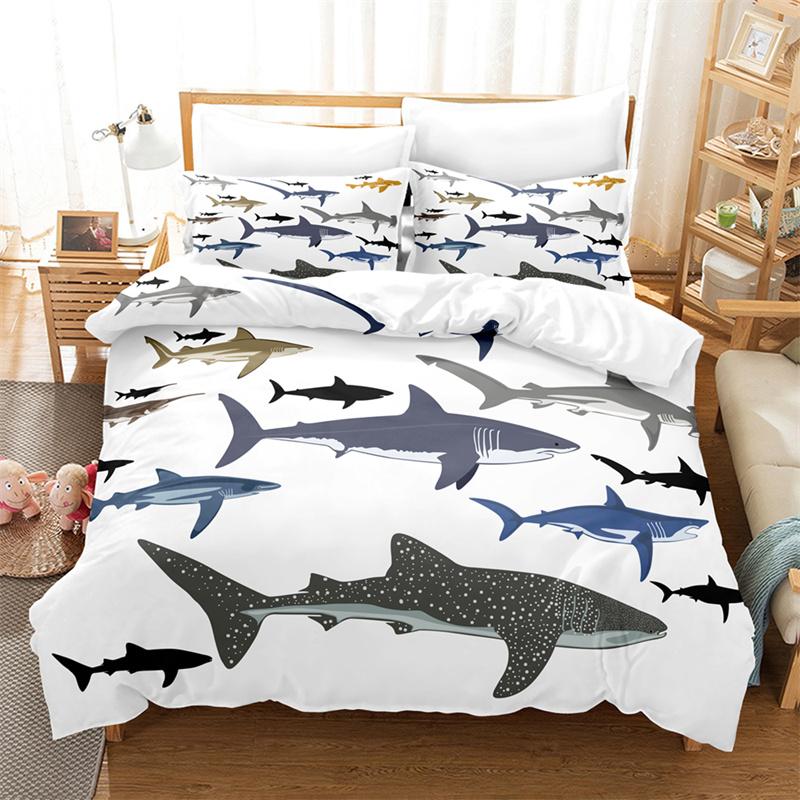 Cartoon Animal White Bedding Set Duvet Cover Set 3d Bedding Bed Linen Fashion Design Comforter Cover Bedding Sets King Full Size