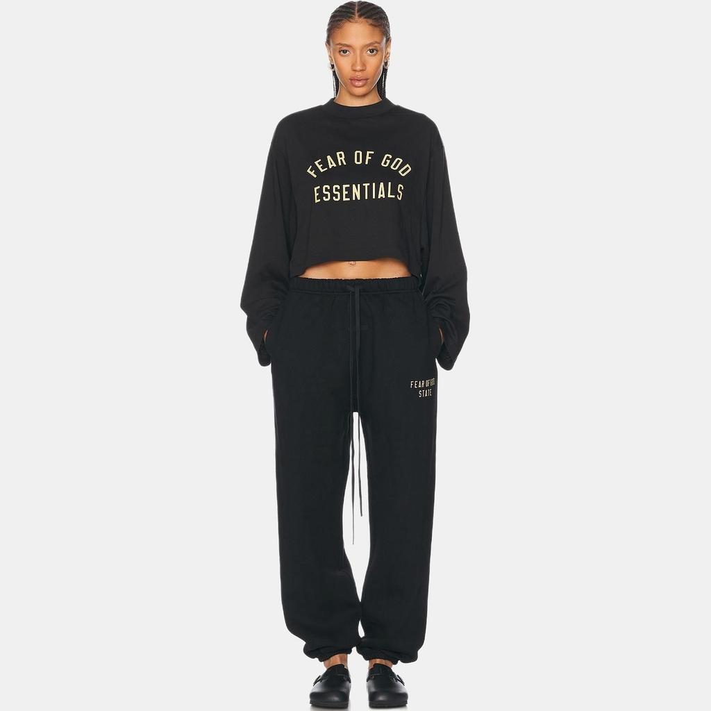 Fear of God Essentials Fleece Trainingshose Schwarz Damen Unterteile 130BT245160FW