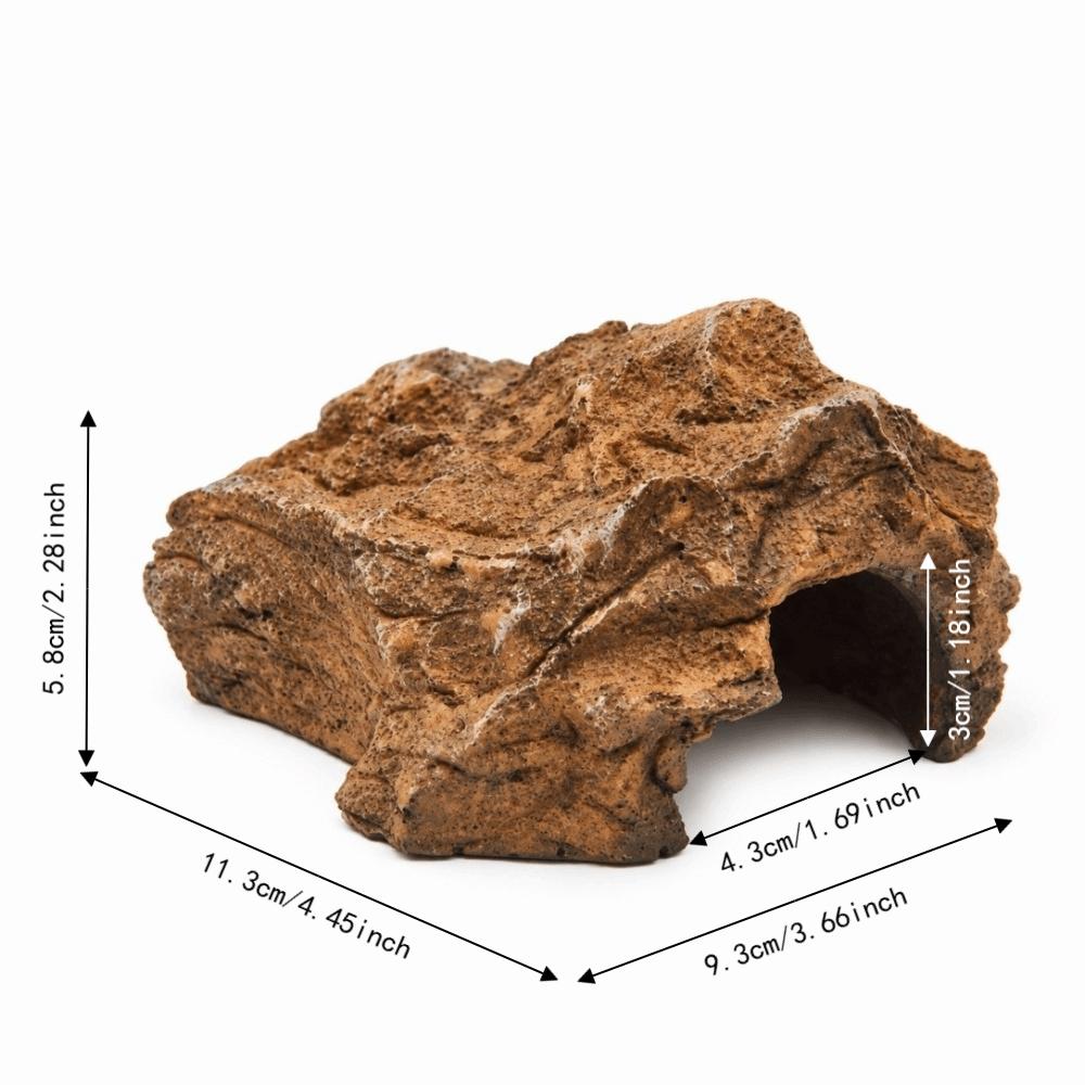 Resin Resin Rock Simulation Flat Base Hideout Decor Decorative Natural Rock Design Pet Enclosure