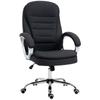 Office Chair, Work Chair, Desk Chair, Swivel Chair 360° Ergonomic Tilt Function Height-Adjustable Black Linen 64 X 75 X 111-121 Cm