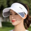 A Pull-Out Brim, Summer Sun Visor, A Retractable Brim For Face Protection, A Korean Style-Style Large-Brim Cycling Women'S Hats With