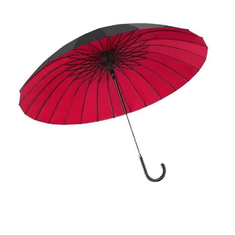 Premium 24-Rib Double-Layer Windproof Long Handle Umbrella