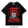T-shirt imprimé anime Harajuku, streetwear, surdimensionné, en coton, manches courtes, style hip-hop, col ras du cou, pour homme et femme, style Y2K