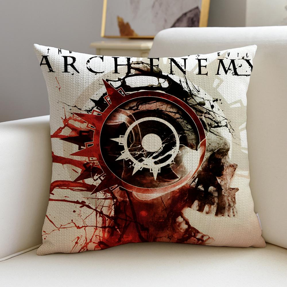 Metal AArch EnemyS Cushion Cover Breathable and Skinfriendly Linen Pillowcase Square Removable and Washable Cushion