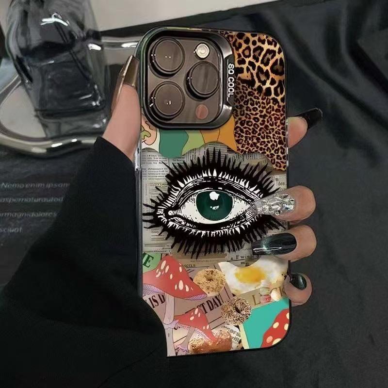 High-End Leopard Print Eyes Phone Case for iPhone 15 Pro Max, 17, and 16 Pro Max