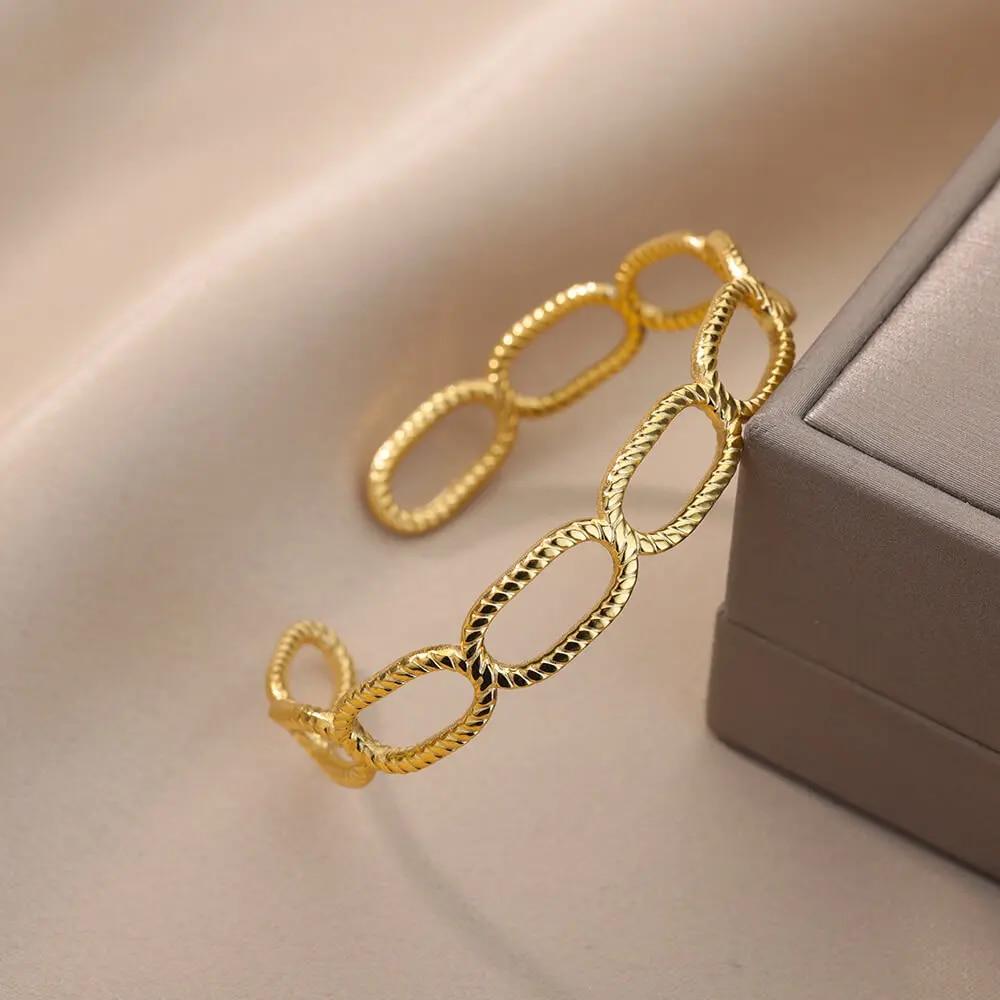 Vintage hadí náramek pro ženy náramek z nerezové oceli had otevírací náramek zvířecí estetická móda Šperky pulseras mujer