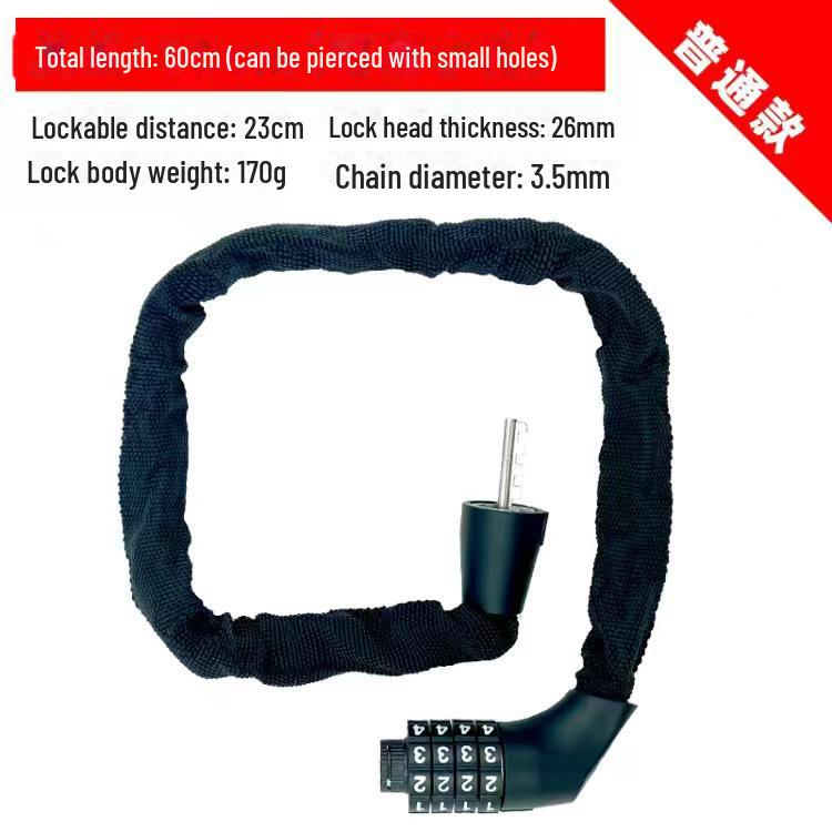 Universal Anti-Theft Lock: Password-Protected Iron Chain for Bicycles, Electric Cars, and Doors
