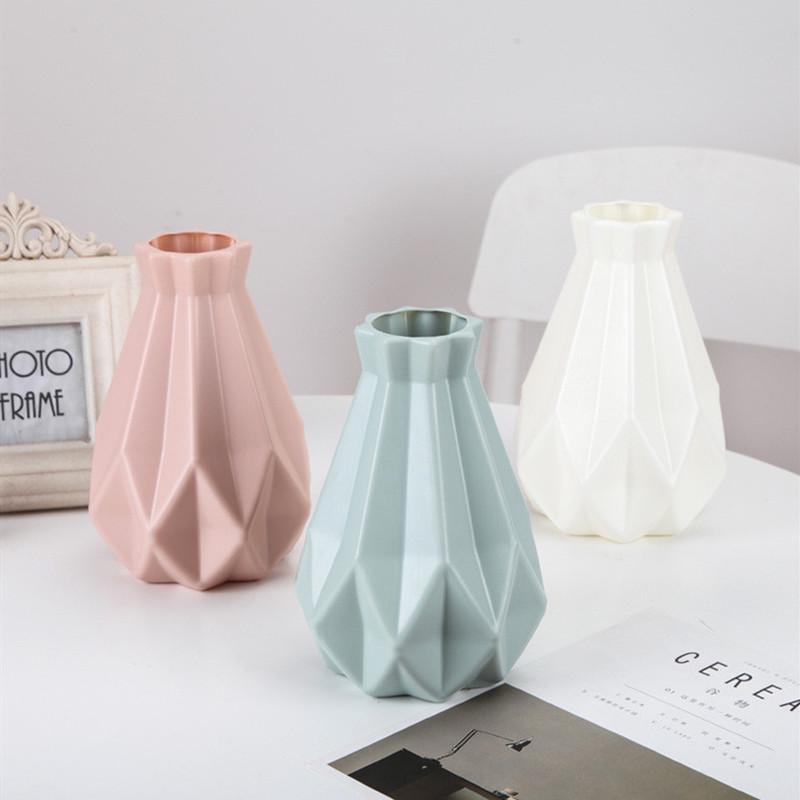Flower Vase Decoration Home Plastic Vase White Imitation Ceramic Flower Pot Flower Basket Nordic Decoration Vases for Flowers