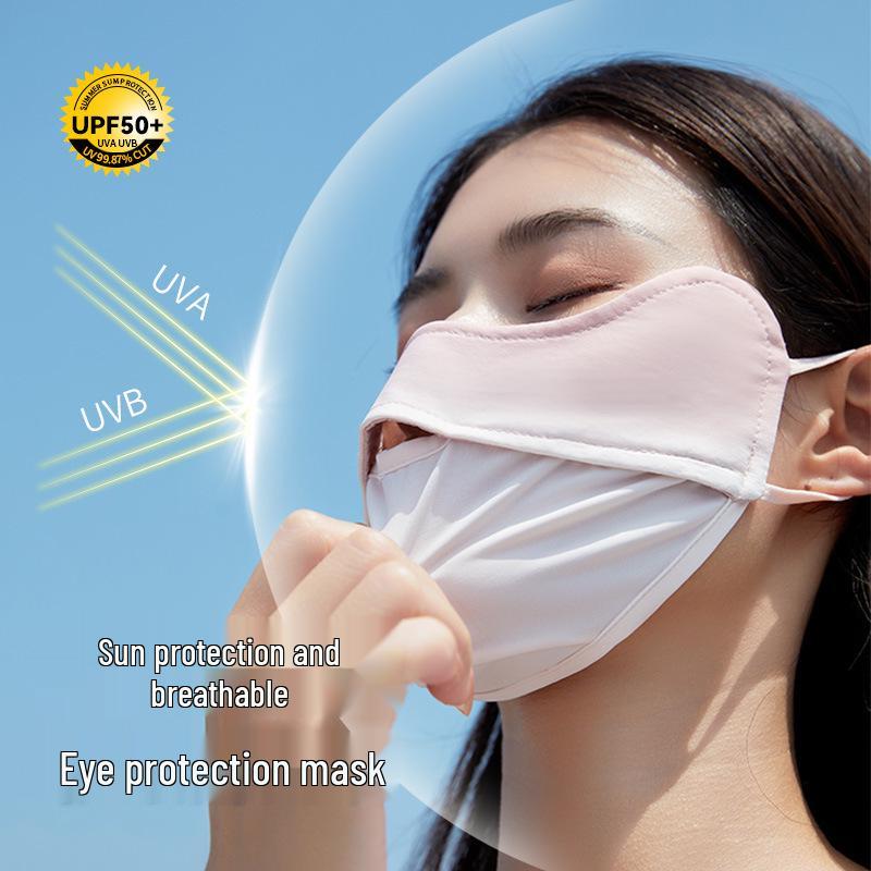 Ono Rouge High-End Facekini: Eis-Seide UV-Schutz, Atmungsaktive Sonnencreme-Maske mit Augeneckenschutz für Damen