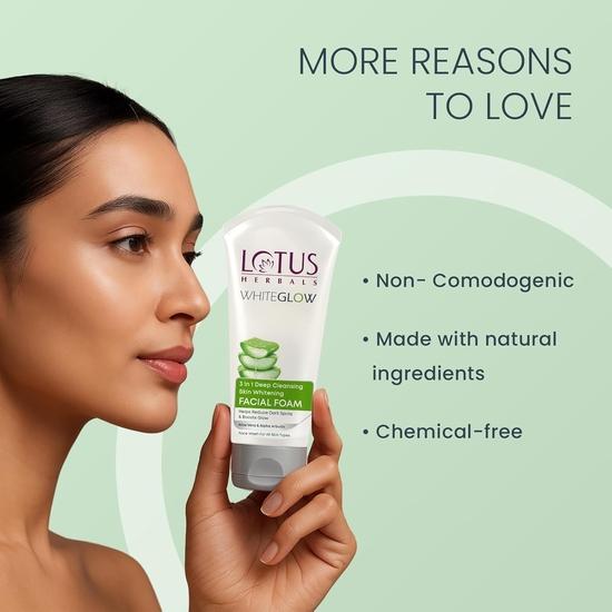 Lotus Herbals Mousse Nettoyante Profonde 3 en 1 100g (Un paquet de 2)