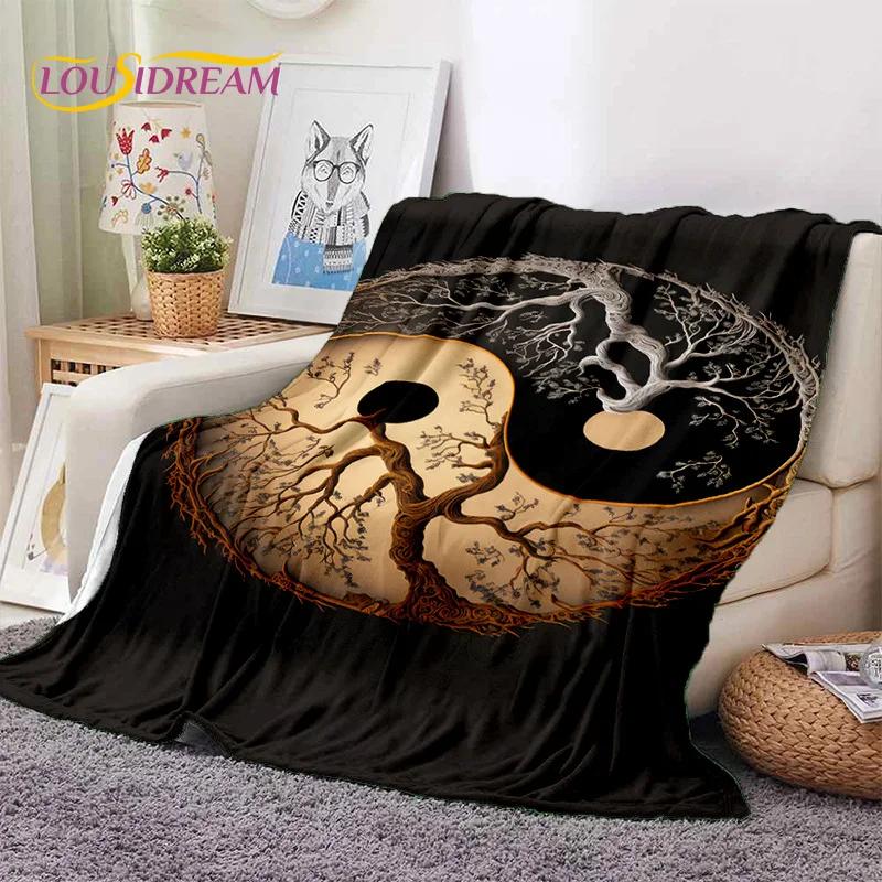 Nature Yin Yang Chinese Tai Chi Bagua Soft Flannel Blankets,Throw Blanket Comfortable Blanket for Picnic Beds Home Bedroom Gift