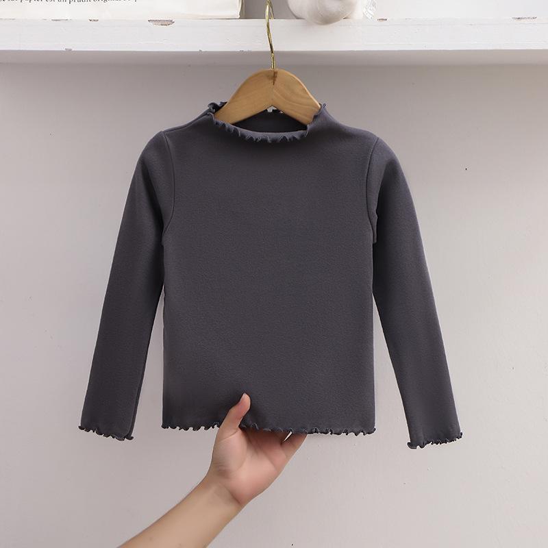 Girls Winter Ruffle Trim Long Sleeve Layering Top
