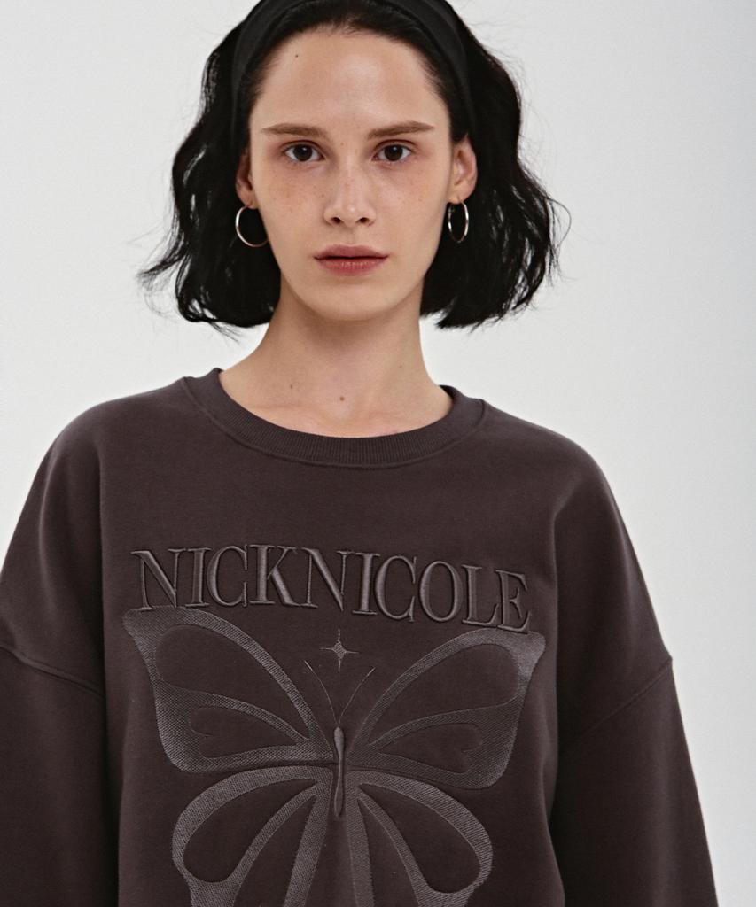 Nigaennikol Nicole Butterfly Quality Sweatshirt_Charcoal