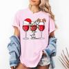 Weihnachtsparty Shirt Damen Weingläser T-Shirt Weinliebhaber Weihnachtsgeschenk T-Shirt Einfach Lässig Festival Kleidung Baumwolle T-Shirt Oberteile