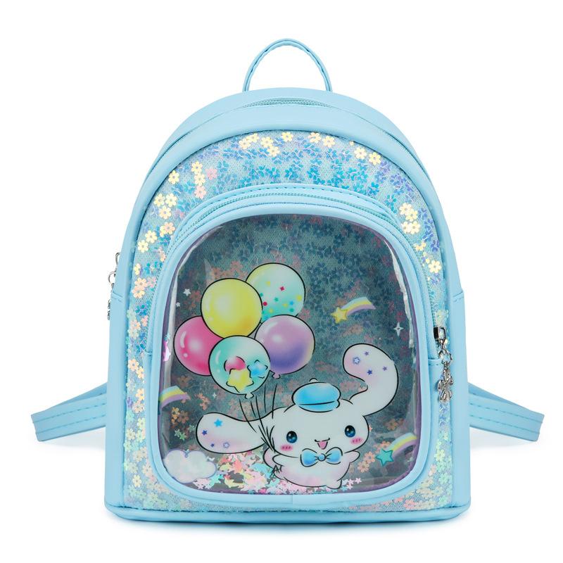 New Children's Pu Backpack Kindergarten Girl Cute Cartoon Small Schoolbag Quicksand Small Backpack