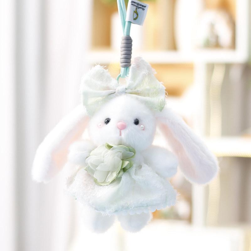 Plush Bunny Keychain With Flower Design For Girls Gift Collection