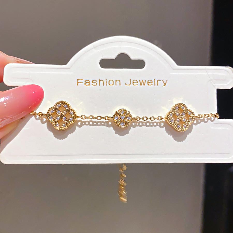 K Gold Plated Zircon Flower Bracelet For Women Gift Elegant Jewelry