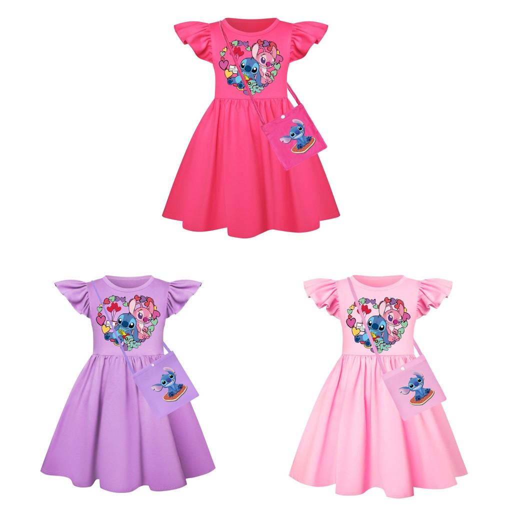 Stitch Mädchen Kurzarm Nachthemdkleid Aus Kunstbaumwollstoff Für Kinder