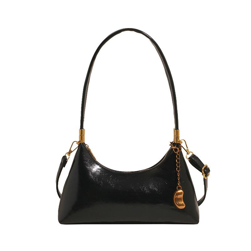 Niche halvemaan tas olie wax leer okseltas dames nieuwe retro design enkele schouder messenger bag