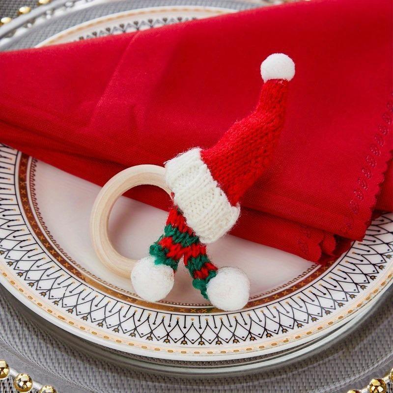 4pcs Christmas Napkin Rings Napkin Decor Accessory Holiday Table Decor Restaurant Napkin Ring Holiday Party Napkin Ring