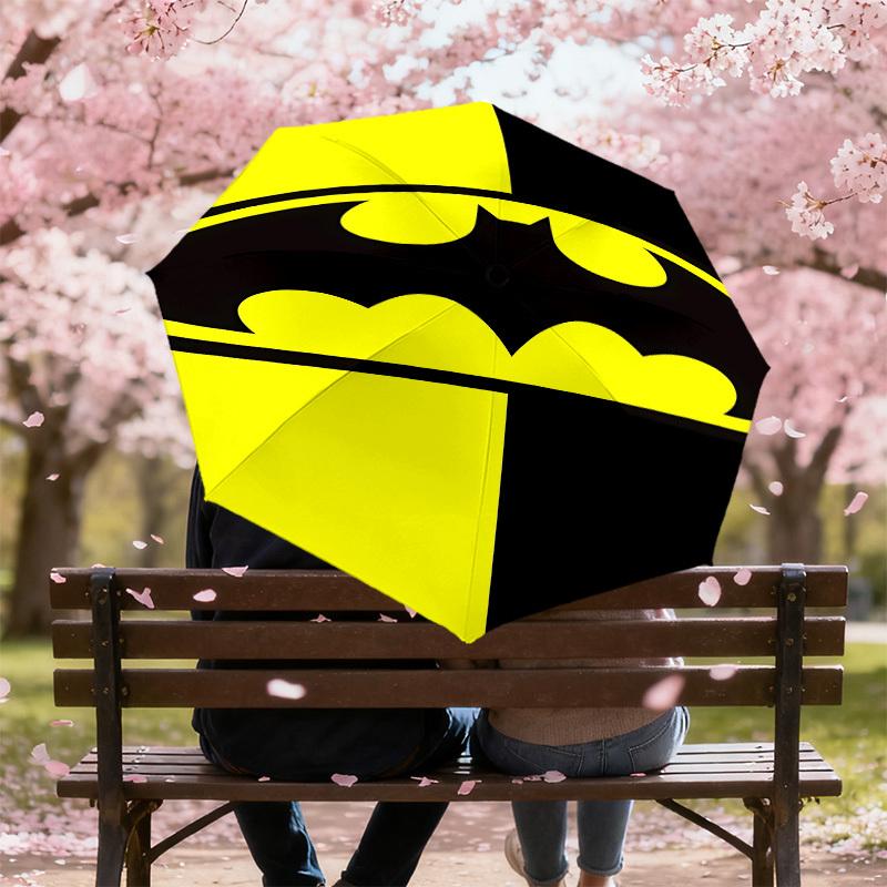 1PC Batman Logo Umbrella-8-Rib Reinforced, Automatic Open, Lightweight & Durable, Cute Fashion Accessory for Outdoor, D2661