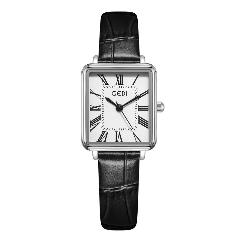 Montre Romaine Vintage pour Femme Simple Petit Cadran Carré Montre à Bracelet pour Femme Étanche Quartz