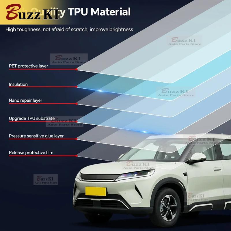 For Mercedes-Benz EQB 2024 Headlight Rearview Car Film TPU Paint Protection Film Pre-cut PPF Anti-scratch Clear Black