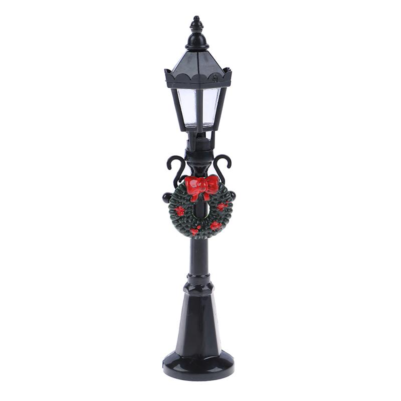 1PC/5PCS Dollhouse Miniature Christmas Park Street Lamp Doll Streetlight Decor Mini Garden Landscape Village Decoration DIY Toys