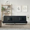 Vidaxl Foldable Sofa, Black, Upholstered with Fabric