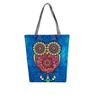 Stylish Women's Canvas Tote Shoulder Handbag Featuring Owl Design For Travel And Shopping