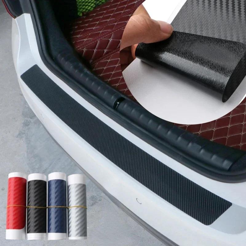 4D anglies pluošto automobilio galinės bagažinės buferio dangtelis nuo įbrėžimų, kampinės apdailos juostelės, apsauginės lipdukų palangės plokštelės priedai