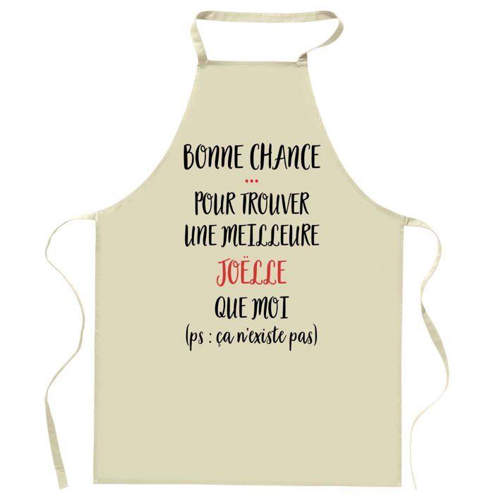 Tablier de cuisine - Joëlle ça n'existe pas - Coton résistant - Impression France - Liens ajustables