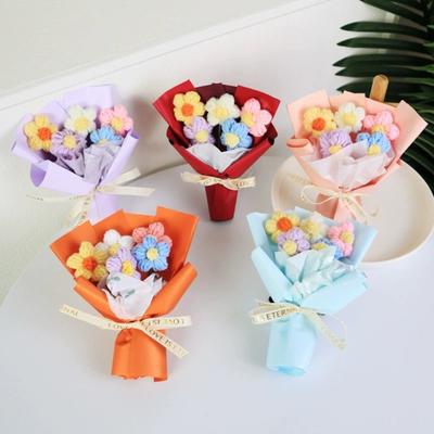 Creative Mini Knitted Flower Bouquets, Floral Decorations, Small Gift Accessories
