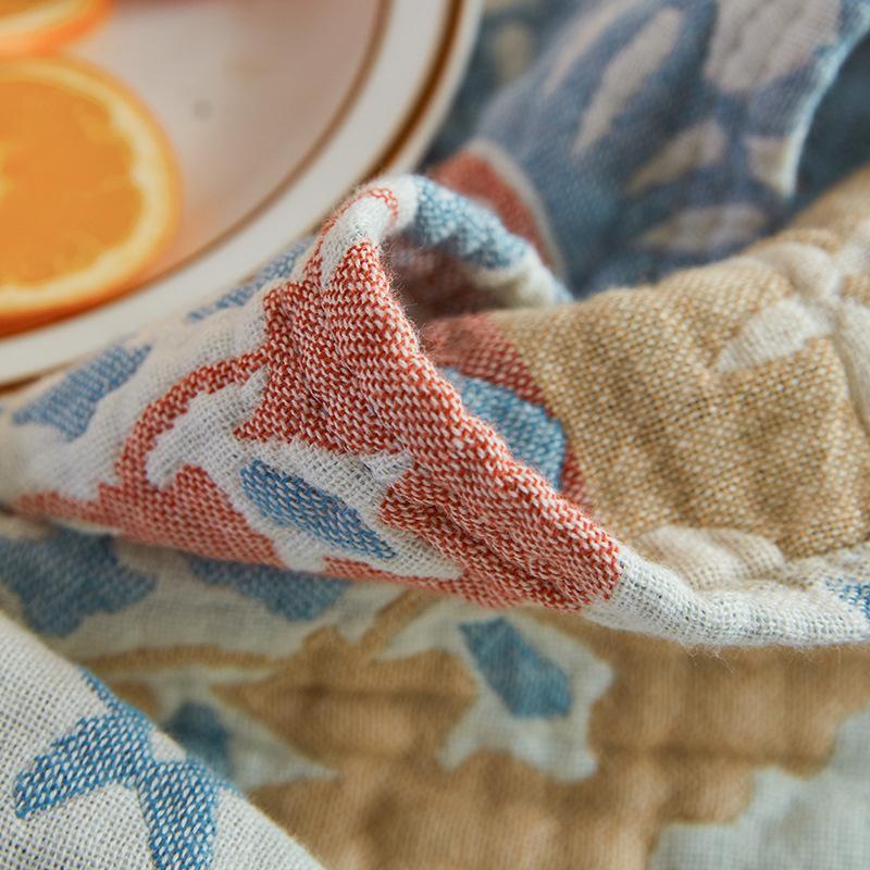 Four-layer Cotton Gauze Throw Blanket Couch Simple Towel Quilt Single Double Lunch Nap Blanket Summer Air Conditioning Cool Quilt For Home