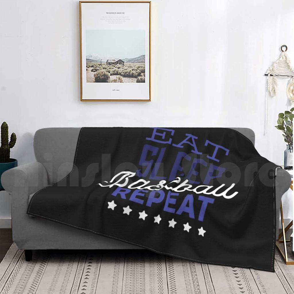 Repeat Eating Sleep Baseball Blanket For Sofa Bed Travel Baseball Team Teams Game Games Player Baseball Bat Bat