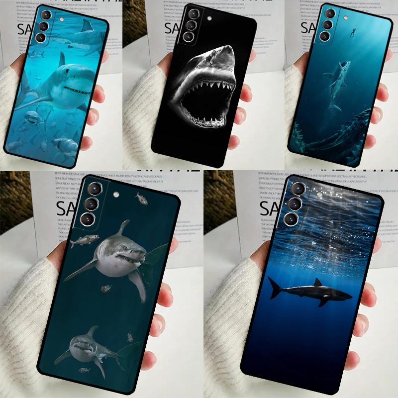 Shark Ocean Fish Case For Samsung Galaxy S24 S23 Ultra S22 S20 FE S21 FE Note 10 20 S8 S9 S10 Plus Cover
