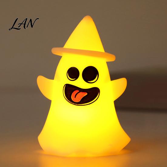 Battery Operated Ghost Light Halloween Witch Hat Light, Spooky LED Decorative Lamp, Cartoon Night for Holiday Party Decor