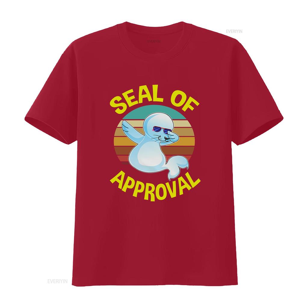 Seal Of Approval T Shirt Funny SweaT Lover S Puns Baby Vintage Washed Comfortable Slightly Casual Soft Graphic Unisex