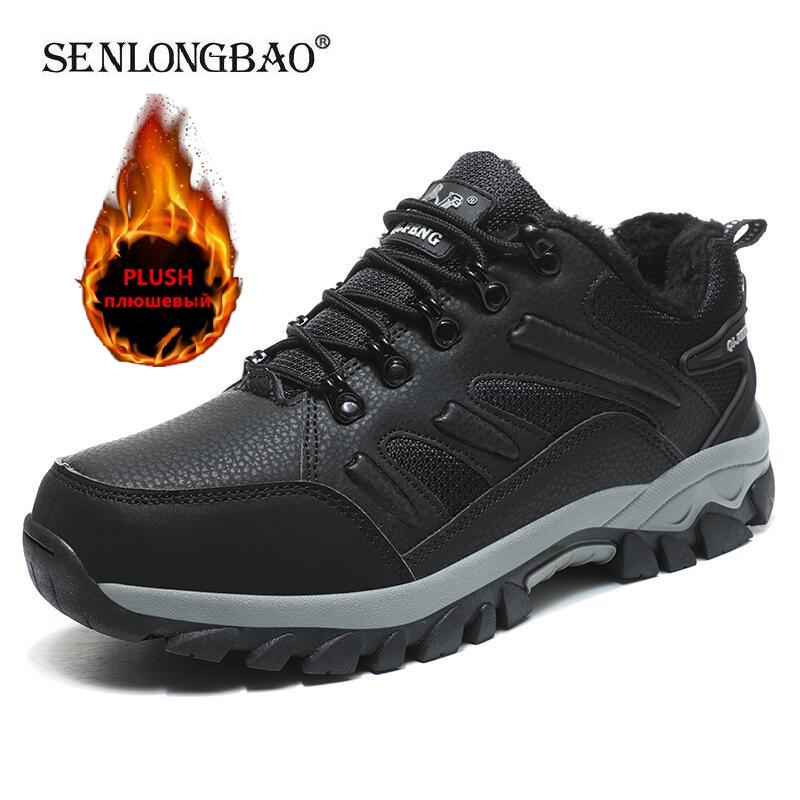 Merk Winter Warm Koppel Sneeuwschoenen Leer Waterdicht Herenlaarzen Buiten Rubber Vetersluiting Heren Wandelschoenen Werkschoenen Maat 36-48
