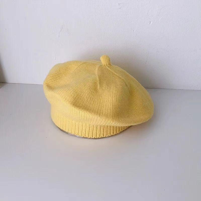 Čiapka Flower Baby Baret Zimná teplá pletená čiapka s čiapkou s čiapkou pre dojčatá Dievčatá kórejské batoľatá princezná Artist Jednofarebné maliarske čiapky