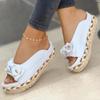 Fashion New Women Slippers Casual Solid Color Bowknot Platform Flat Shoes Fashion Braided Straps Outdoor Walking Sandals Zapatilla Mujer