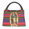 Ave Maria Monogramm Thermoisolierte Lunchtasche Damen Katholisch Jesus Tragbare Lunchtasche für Camping Reise Aufbewahrung Mahlzeit Lebensmittelbox