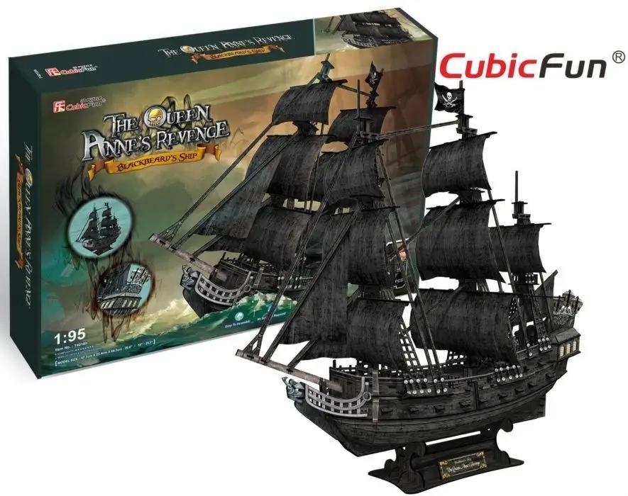 Cubic Fun Puzzle 3d Pirate Ship Queen Anne's Revenge 308 Pieces T4018h