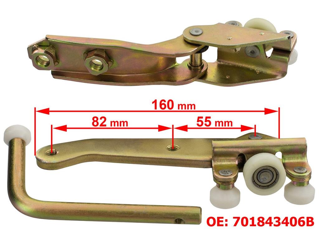 VW T4 90-04 Right Sliding Side Door Handles, Set of 3 Pcs
