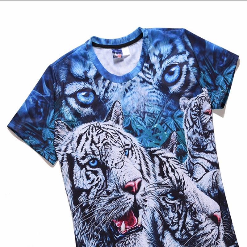 Premium Quality 3d Printed White Cotton Tiger T-shirt For Men And Women With Timeless Style