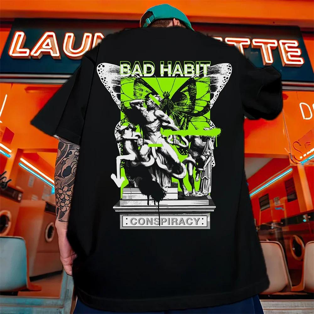 Ny Mode herr T-shirt 3D-tryck Kortärmad T-shirt för Män Daglig Casual Topp Street Hip Hop Man Kläder Överdimensionerad Lös T-shirt